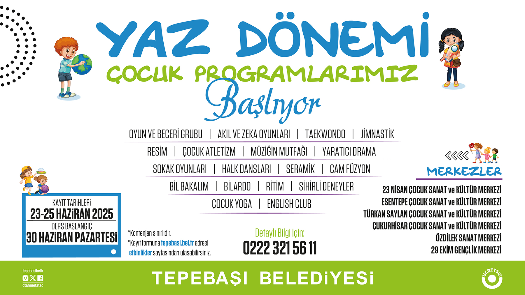 Yaz Dönemi Çocuk Programları