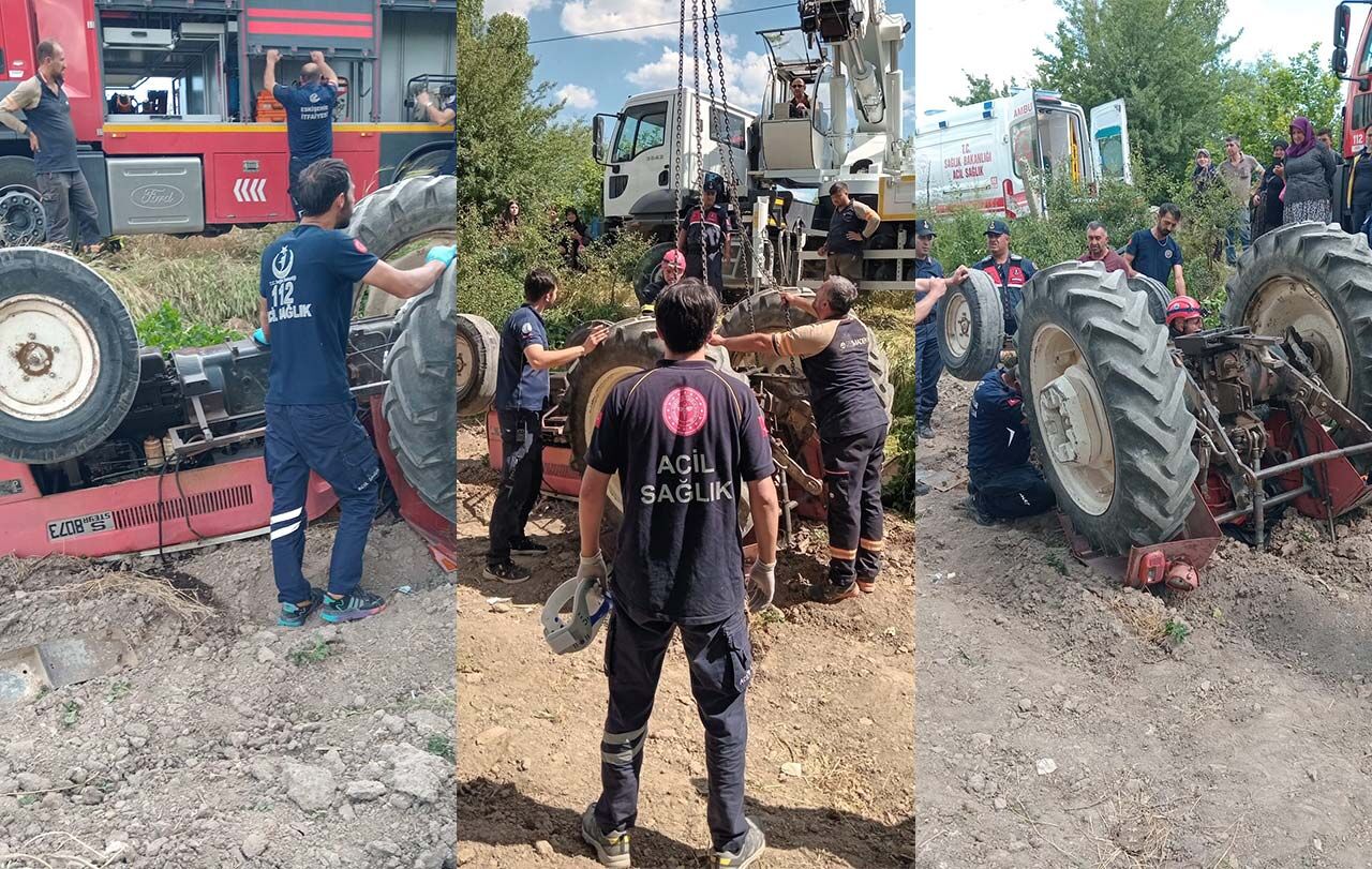 Eskişehir’de traktör devrildi: Yaşlı adam ters dönen traktörün altında kaldı!