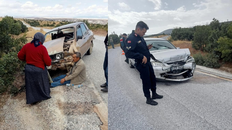 Eskişehir'de otomobiller kafa kafaya çarpıştı: 1'i ağır 2 yaralı