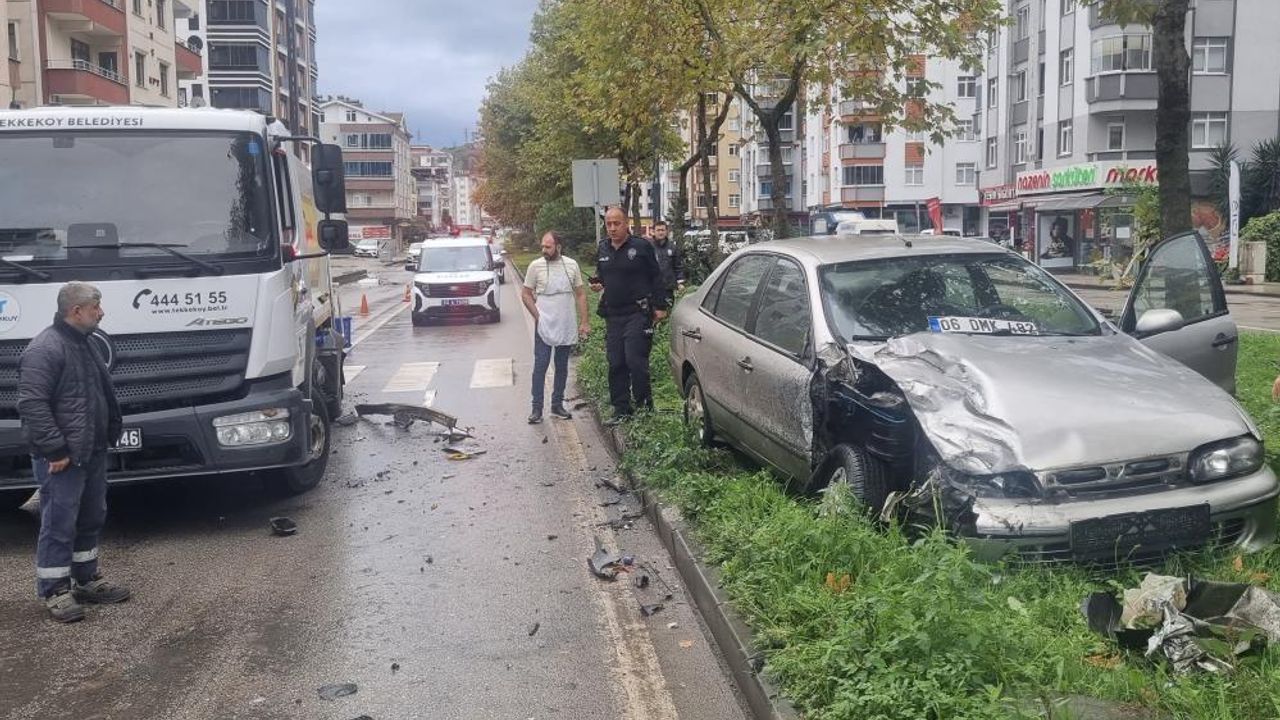 Otomobil çöp kamyonuna çarptı: 1 yaralı