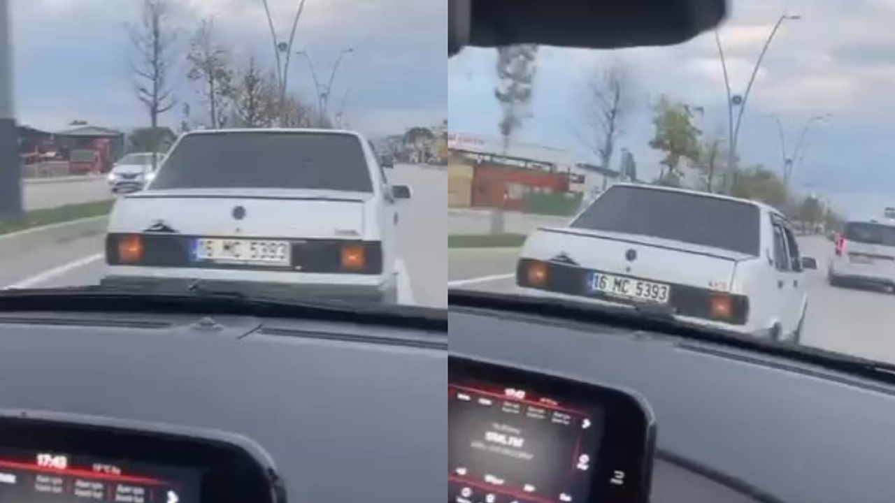 Bir otomobil tartıştığı sürücünün önünü kesti