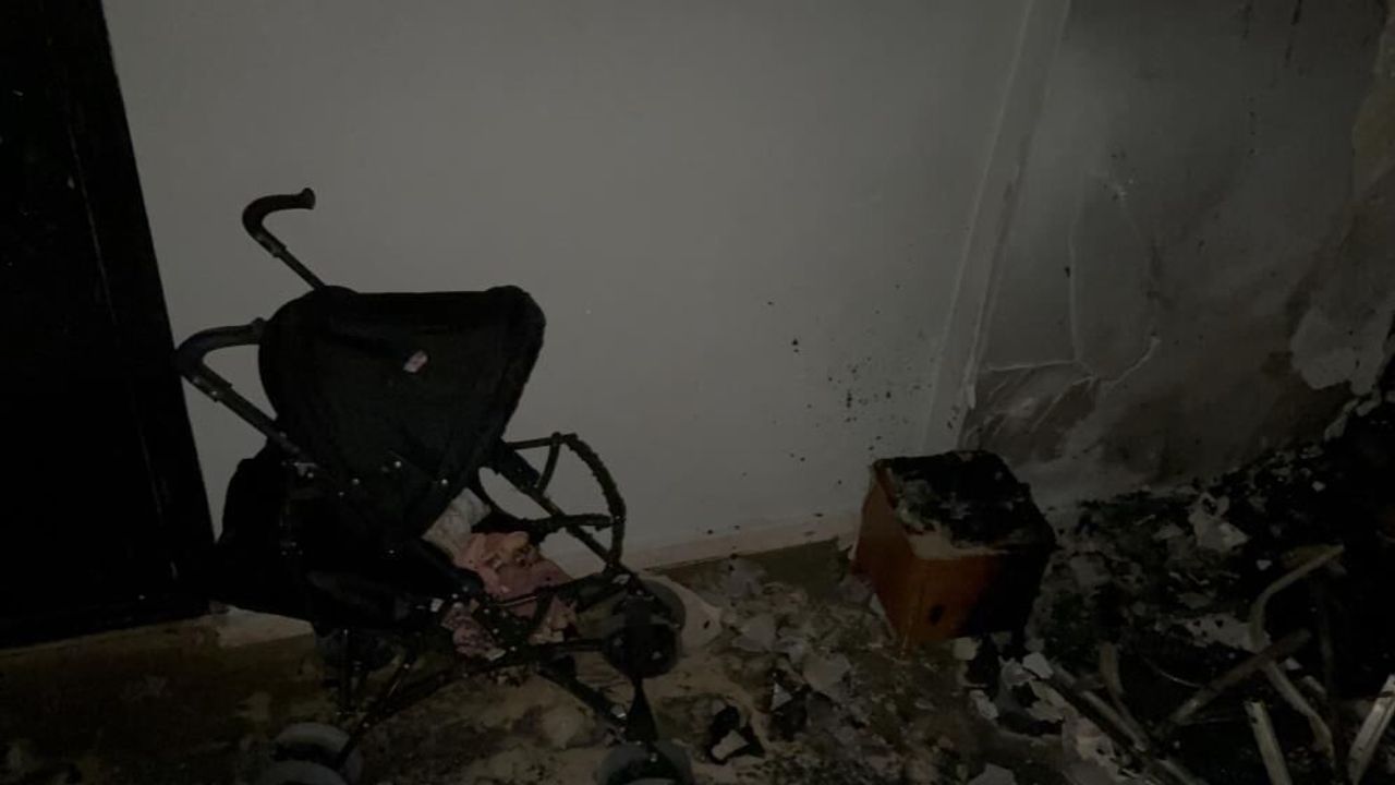 Eskişehir’de apartman girişinde çıkan yangında 2 kişi dumand
