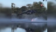 Fransa'da orman yangınına müdahale eden helikopter göle düştü