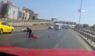 Florya’da bir motosikletli facianın eşiğinden döndü