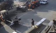 Tekirdağ'da pes dedirten kaza: Motosikletli forkliftin demir ayaklarına çarptı
