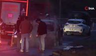 Ataşehir’de seyir halindeki hafif ticari araç yandı