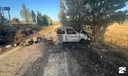 Korkunç kaza: Otomobil yandı!