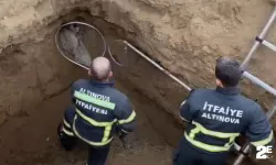 Çukura düşen tilki kurtarıldı