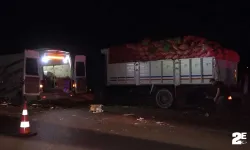Dinamit yüklü kamyon devrildi