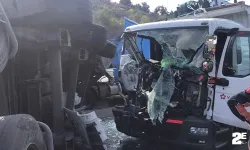Tır ve kamyonet çarpıştı