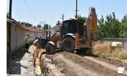 Eskişehir'in  mahallesinde doğalgaz çalışması