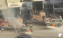 Seyir halindeki cip alev aldı!
