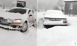 Kar esareti başladı, araçlar yolda mahsur kaldı!