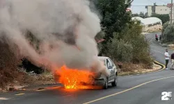 Seyir halindeki otomobil alev alev yandı!