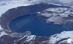 Nemrut Kalderası’nda muhteşem kar görüntüleri