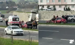 Tır ve 2 otomobilin karıştığı zincirleme kaza: Yaralılar var!