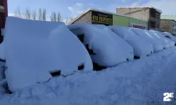 Çaldıran’da kar araçları yuttu