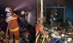 Gıda deposunda korkutan yangın