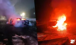 Park halindeki otomobil alevlere teslim oldu!