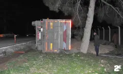 Şanlıurfa’da buğday yüklü tır devrildi