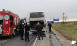 Tamire giden yolcu otobüsünde yangın çıktı!