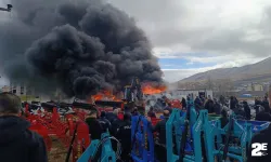 Tarım malzemeleri satılan iş yerinde korkutan yangın