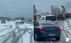 Yollar buz tuttu, araçlar yolda kaldı