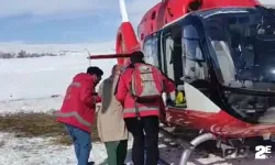 Hasta kadın için ambulans helikopter havalandı