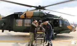 İmdadına askeri helikopter yetişti