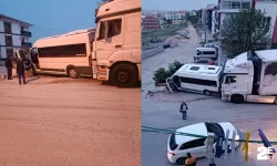 Eskişehir'de freni patlayan tır kaza yaptı