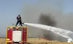 Buğday tarlasında yangın çıktı