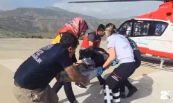 Hamile kadının imdadına ambulans helikopter yetişti