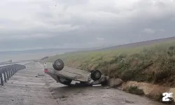 Kayganlaşan yol kaza getirdi