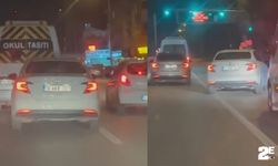 Makas atarak trafiği tehlikeye soktu, o anlar kamerada