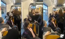 Tramvayda kız öğrenciler saç saça baş başa kavga etti