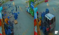 Freni patlayan ticari market kasalarına daldı