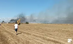 Tekirdağ'da anız yangını!