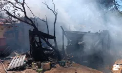 Eskişehir'de patlayan tüp bahçeye düşerek alev aldı