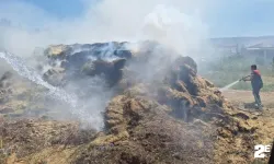 Saman yığını küle döndü