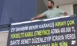 Senetli kumpasına pankartlı tepki!