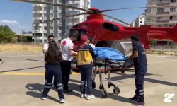 Yüksekten düşen çocuk ambulans helikopterle hastaneye nakledildi