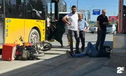 Otobüs ile motosiklet çarpıştı!