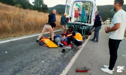 Otomobil ile motosiklet çarpıştı!