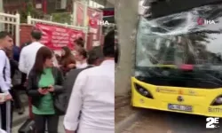 Bahçelievler’de İETT otobüsü ağaca çarptı: Yaralılar var