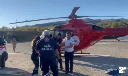 Dağda ayağı kırılan kadın, hava ambulansı ile hastaneye kaldırıldı