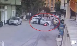 Hatay’da otomobil ile motosikletin çarpışma anı kamerada
