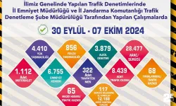 Trafik denetimlerinde 28 bin 477 araç ve sürücü kontrol edildi