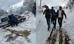 Artvin'de sağlık ekiplerinin karla mücadelesi