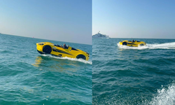 Dubai'de Ferrari görünümlü jet ski eğlencesi