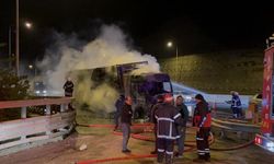 Ukrayna’dan Irak’a kömür taşıyan tır alev alev yandı